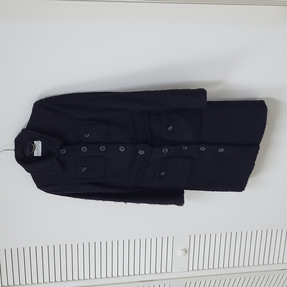 See by Chloe Black Boucle Coat It 40